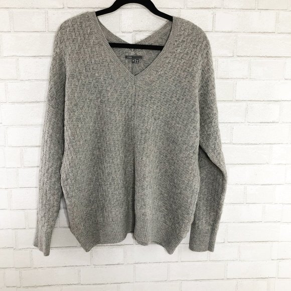 Vince Sweaters - Vince Gray V Neck Sweater, Size Medium